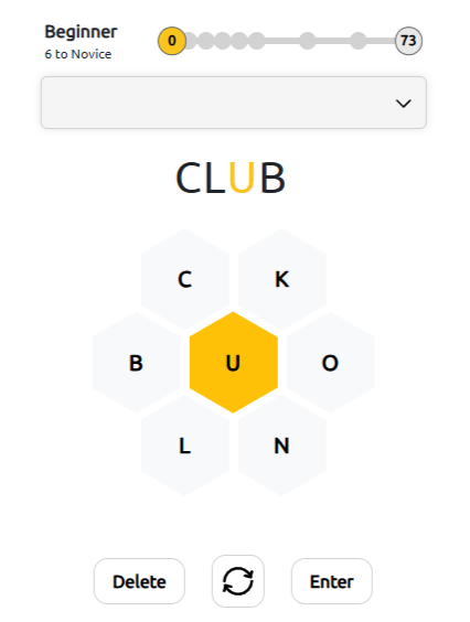 Fill in words in Spelling Bee Fill in words in Spelling Bee