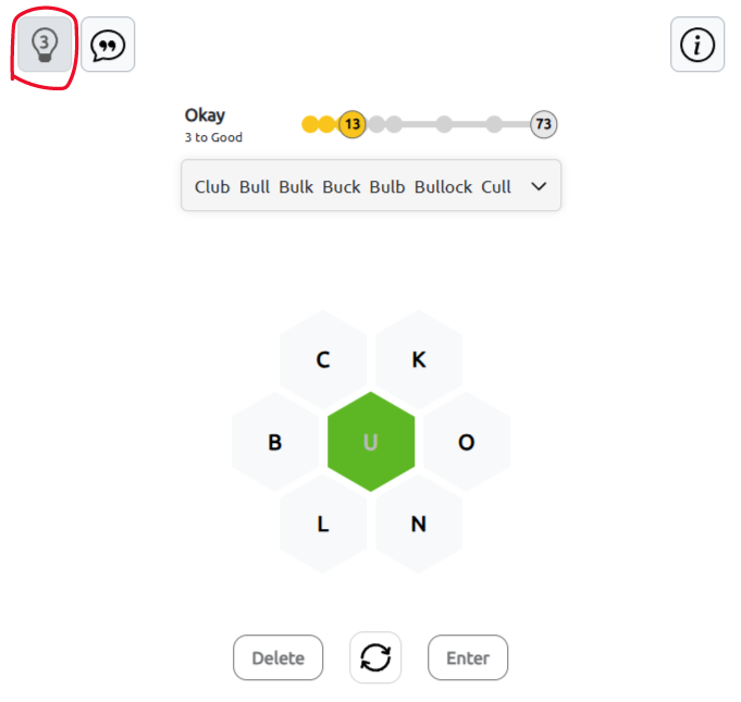 Reveal the word in Spelling Bee